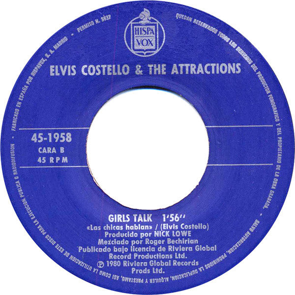 Elvis Costello & The Attractions : I Can't Stand Up For Falling Down (7", Single)