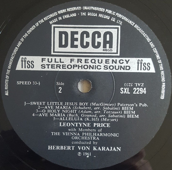 Leontyne Price : Christmas With Leontyne Price (LP, RP)