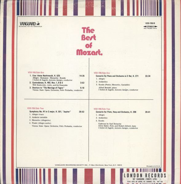 Wolfgang Amadeus Mozart : The Best Of Mozart (LP, Comp)