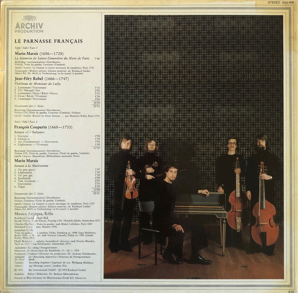 Marin Marais • Jean-Féry Rebel • François Couperin • Musica Antiqua Köln • Reinhard Goebel : Le Parnasse Français (LP, Gat)