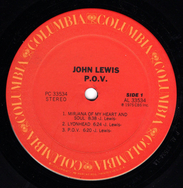 John Lewis (2) : P.O.V. (LP, Album)