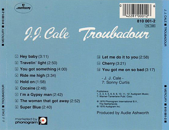 J.J. Cale : Troubadour (CD, Album, RE)