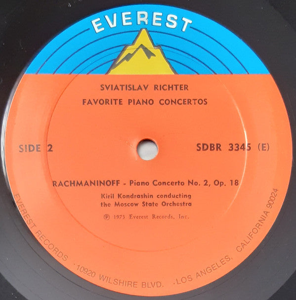 Sviatoslav Richter : Favorite Piano Concertos (LP)