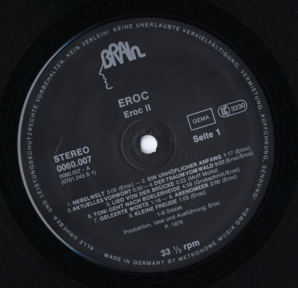 Eroc : Zwei (LP, Album, RE, Bla)