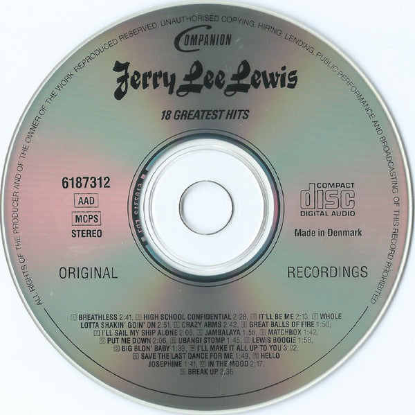 Jerry Lee Lewis : 18 Greatest Hits (CD, Comp)
