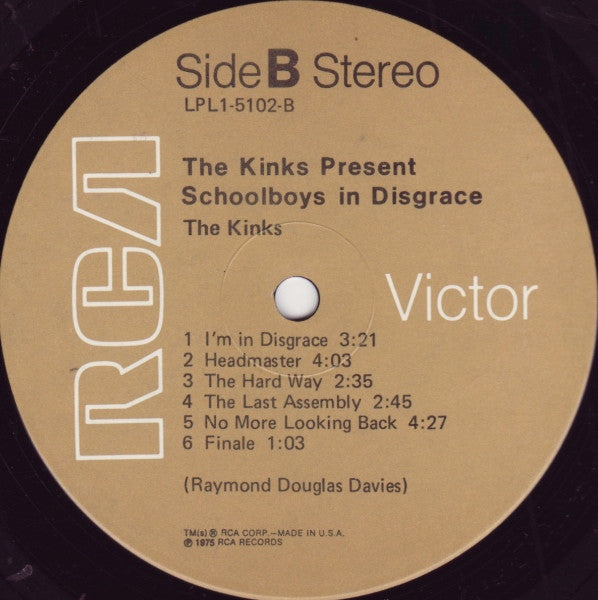 The Kinks : Schoolboys In Disgrace (LP, Album, Ind)