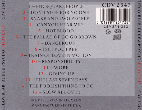 Heaven 17 : Teddy Bear, Duke & Psycho (CD, Album)