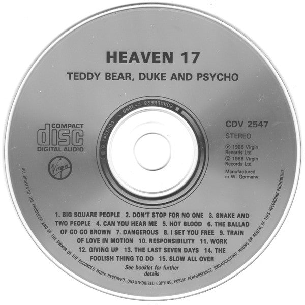 Heaven 17 : Teddy Bear, Duke & Psycho (CD, Album)