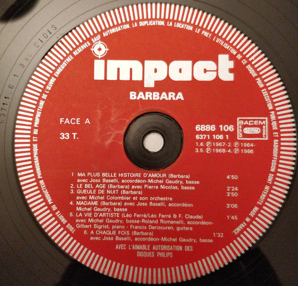Barbara (5) : Barbara (LP, Comp, RE)