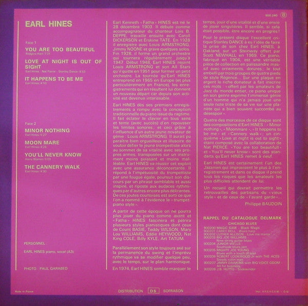 Earl Hines : At Home (LP, RE)