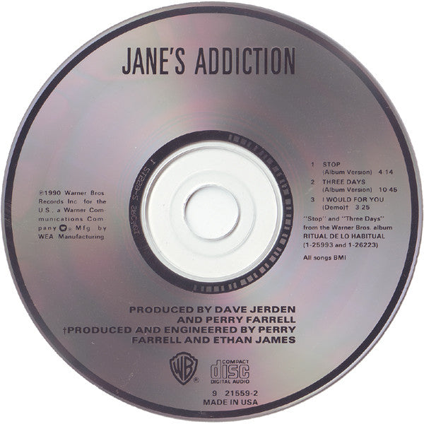 Jane's Addiction : Three Days / Stop! (CD, Maxi)