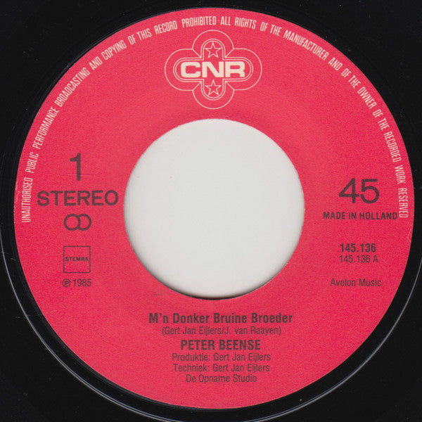 Peter Beense : M'n Donker Bruine Broeder (7", Single)