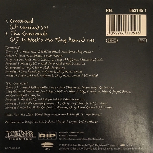 Bone Thugs-N-Harmony : Crossroads (CD, Single, Car)