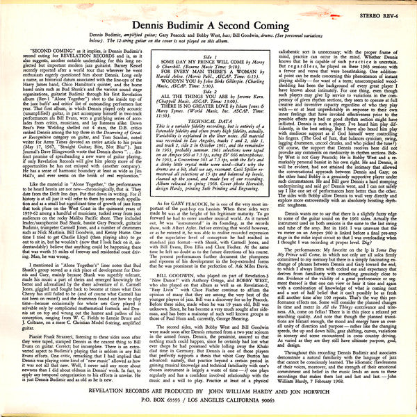 Dennis Budimir : A Second Coming (LP, Album)