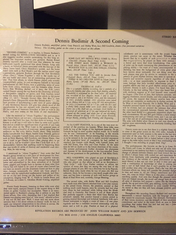 Dennis Budimir : A Second Coming (LP, Album)