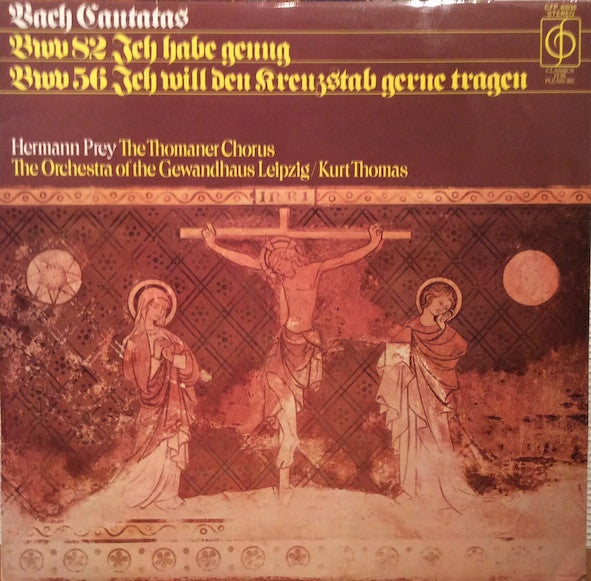Hermann Prey, The Thomaner Chorus* / The Orchestra Of The Gewandhaus Leipzig* / Kurt Thomas : Bach Cantatas BWV 82 Ich Habe Genug / BWV 56 Ich Will Den Kreuzstab Gerne Tragen (LP, Album, RE)
