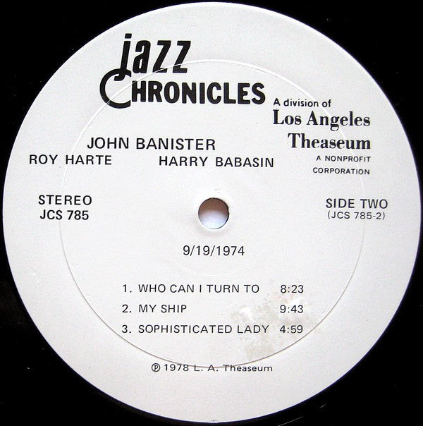 The John Banister Trio : Ten Thirty Blues (LP, Album)