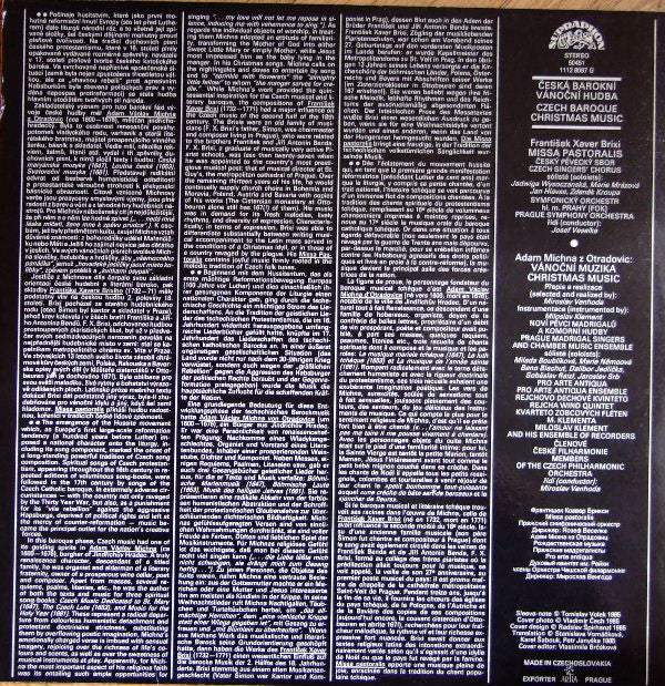 Adam Václav Michna z Otradovic • František Xaver Brixi : Christmas Music • Missa Pastoralis (LP, RE)