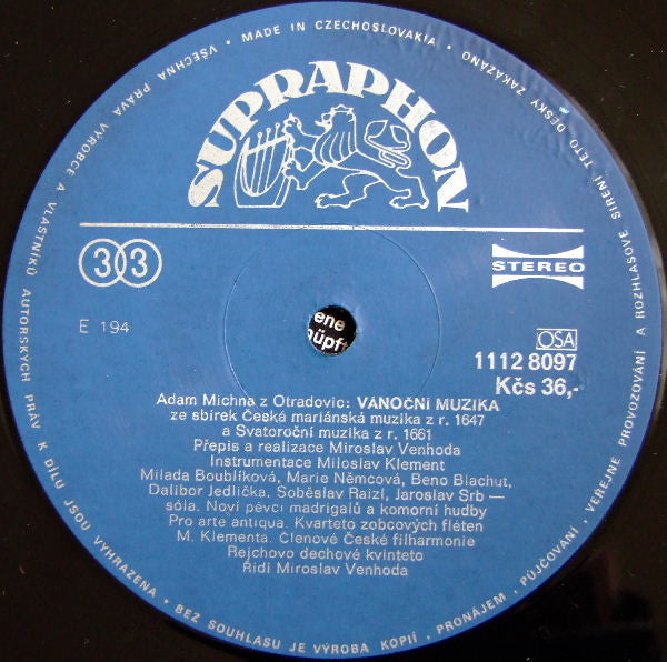 Adam Václav Michna z Otradovic • František Xaver Brixi : Christmas Music • Missa Pastoralis (LP, RE)