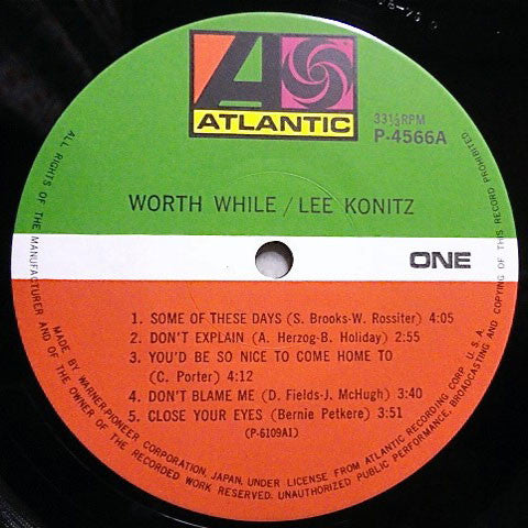 Lee Konitz : Worth While Konitz (LP, Album, Mono, RE)