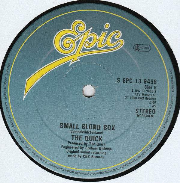 The Quick : Young Men Drive Fast (12", Single)