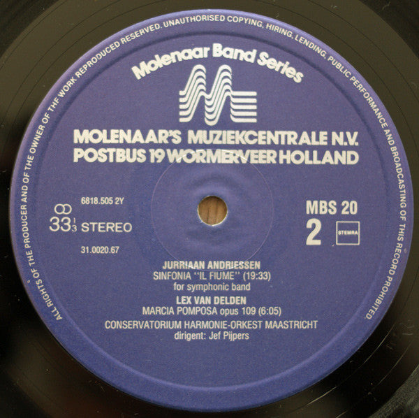 Conservatorium Harmonie-Orkest Maastricht : Bacchus On Blue Ridge (LP)