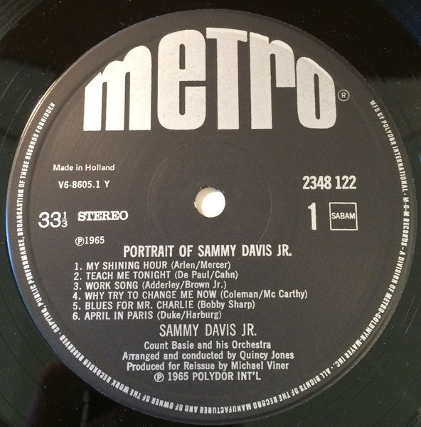 Sammy Davis Jr. With Count Basie And His Orchestra* : Portrait Of Sammy Davis Jr. (LP, RE)