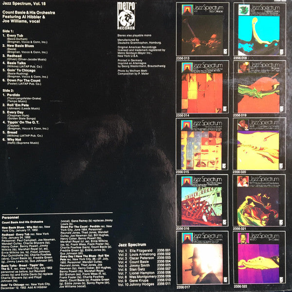 Count Basie : Jazz Spectrum Vol. 18 (LP, Comp)