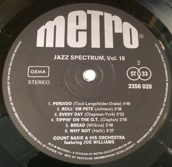 Count Basie : Jazz Spectrum Vol. 18 (LP, Comp)