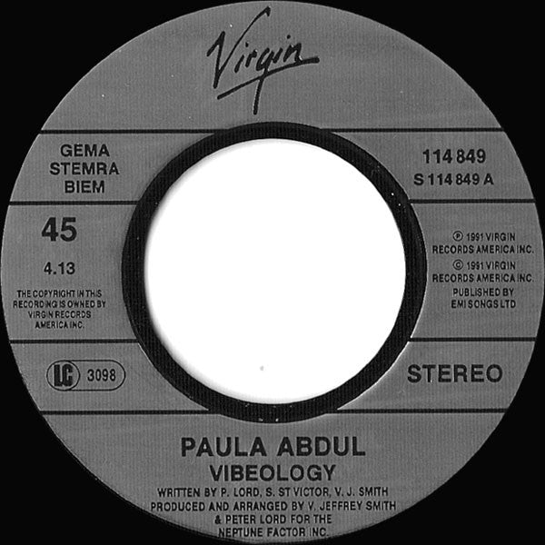 Paula Abdul : Vibeology (7", Single)