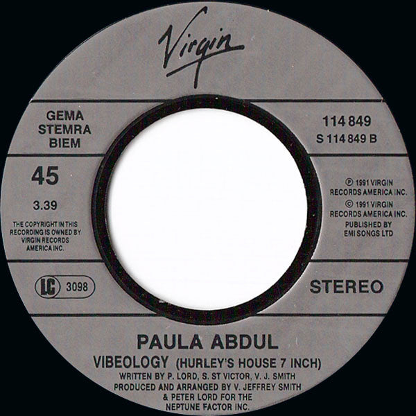 Paula Abdul : Vibeology (7", Single)