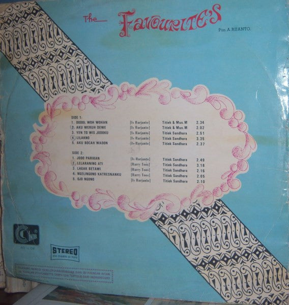 Mus Mulyadi, Titiek Sandhora With The Favourites : Lelaraning Ati - Keroncong Jawa (Vol. 1) (LP, Album)