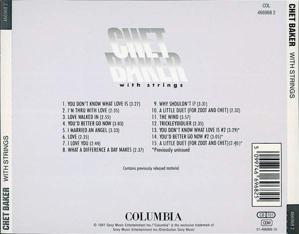 Chet Baker : With Strings (CD, Album, RE, RM, RP)