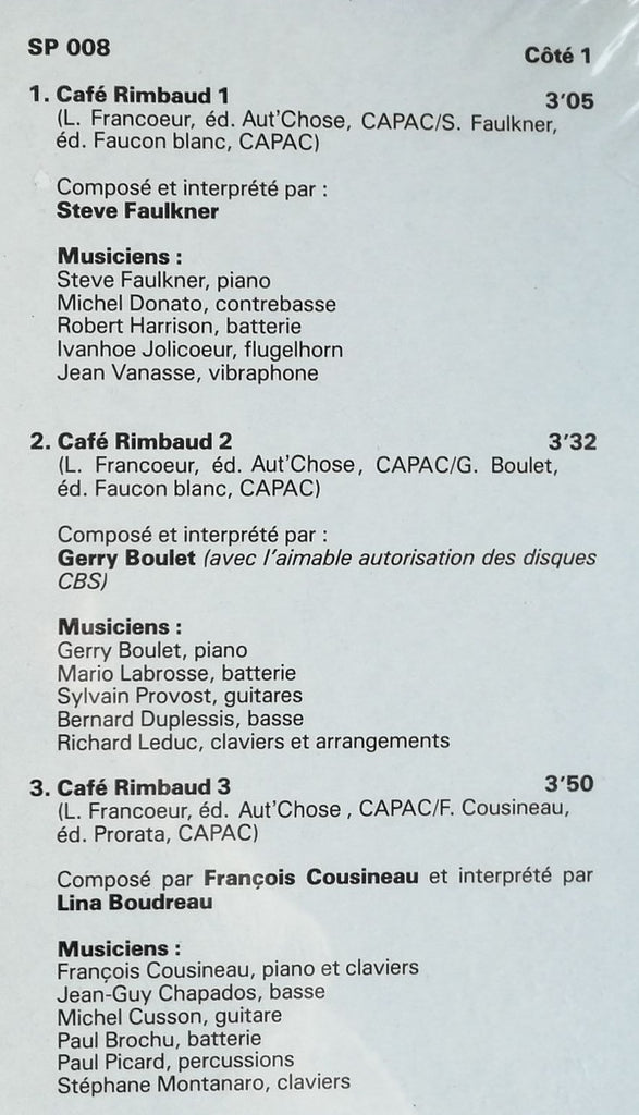 Various : Café Rimbaud (LP)