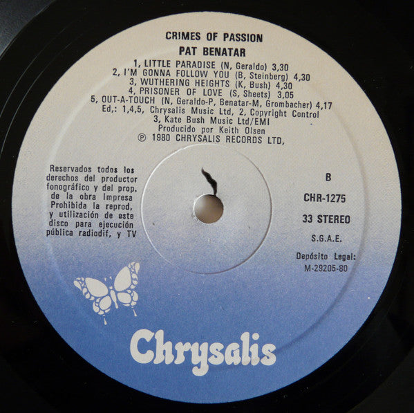 Pat Benatar : Crimes Of Passion (LP, Album)