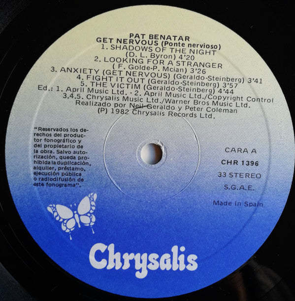 Pat Benatar : Get Nervous = Ponte Nervioso (LP, Album)
