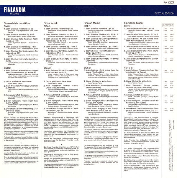 Various : Finlandia. Suomalaista Musiikkia (LP, Comp, S/Edition)