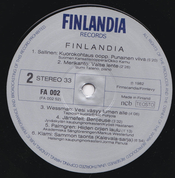 Various : Finlandia. Suomalaista Musiikkia (LP, Comp, S/Edition)