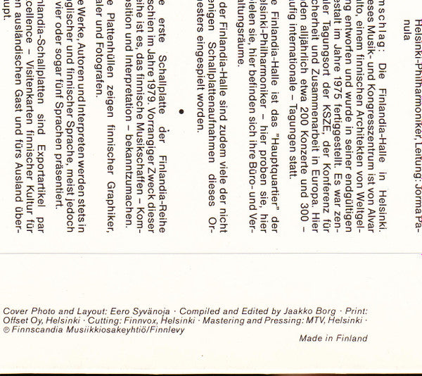 Various : Finlandia. Suomalaista Musiikkia (LP, Comp, S/Edition)