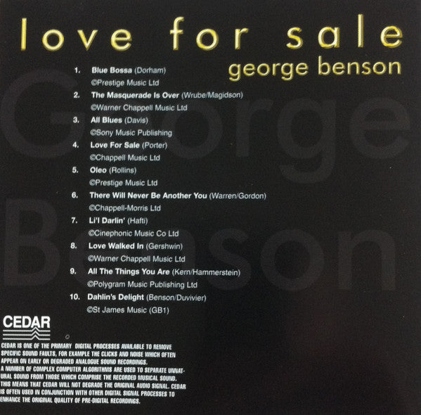 George Benson : Love For Sale (CD, Comp)