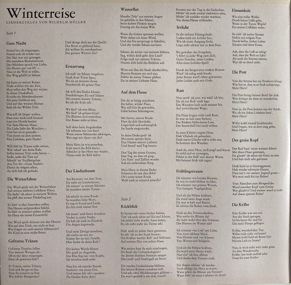 Franz Schubert - Dietrich Fischer-Dieskau, Jörg Demus : Winterreise • 6 Lieder (2xLP, Album, RE)