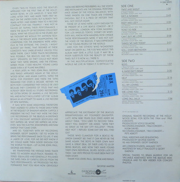 The Beatles : The Beatles At The Hollywood Bowl (LP, Album, TP)