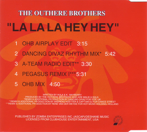 The Outhere Brothers : La La La Hey Hey ('95 UK Hit Mixes) (CD, Maxi)