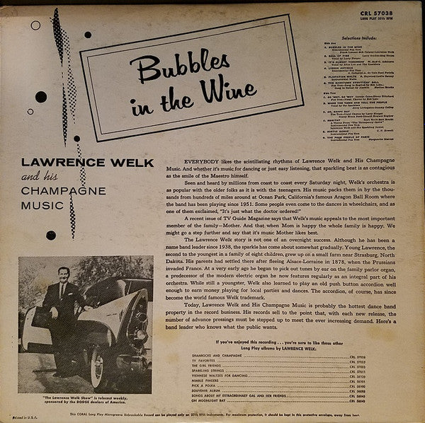 Lawrence Welk And His Champagne Music : Bubbles In The Wine (LP, Album, Red)