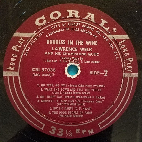 Lawrence Welk And His Champagne Music : Bubbles In The Wine (LP, Album, Red)