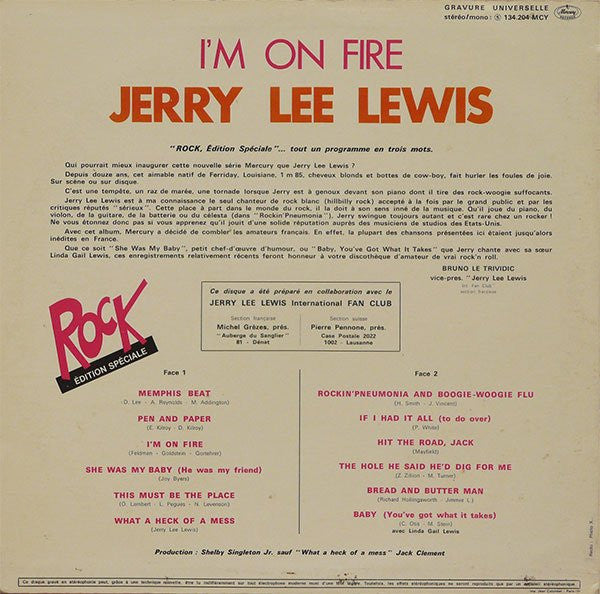 Jerry Lee Lewis : I'm On Fire (LP, Comp)