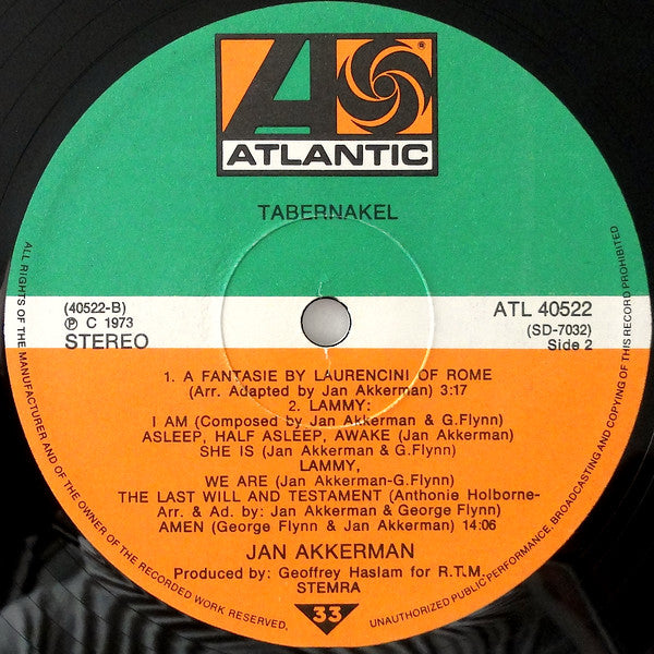 Jan Akkerman : Tabernakel (LP, Album, Gat)