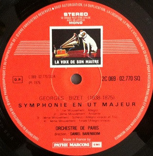 Bizet* - Orchestre De Paris, Daniel Barenboim : Symphonie En Ut / Patrie / La Jeune Fille De Perth (LP, Quad)