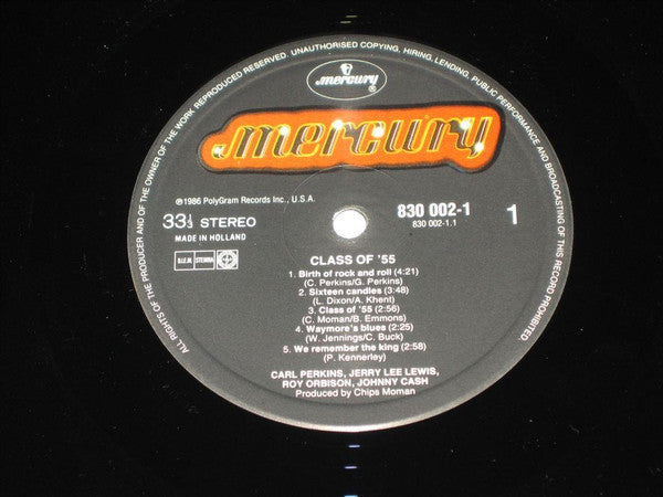 Class Of '55 = Carl Perkins / Jerry Lee Lewis / Roy Orbison / Johnny Cash : Memphis Rock & Roll Homecoming (LP, Album)