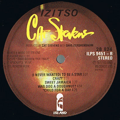 Cat Stevens : Izitso (LP, Album, Gat)
